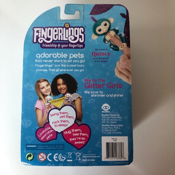 WowWee Fingerlings Glitter Monkey Quincy Interactive Toy Child Birthday Gift NEW - Picture 3 of 4